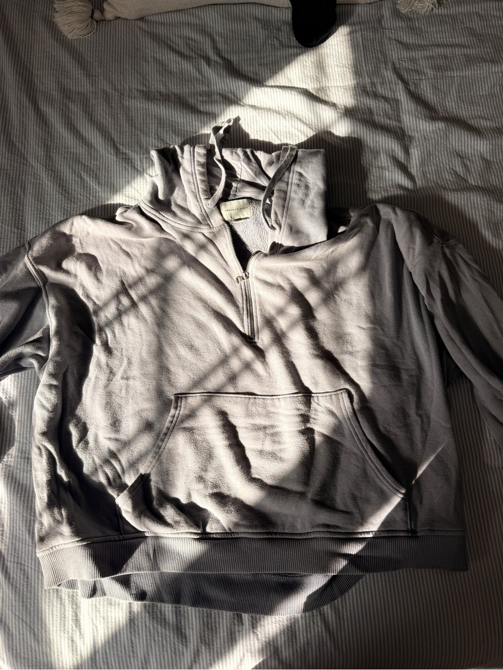 American Eagle Outfitters Light Blue Half-Zip Hoodie